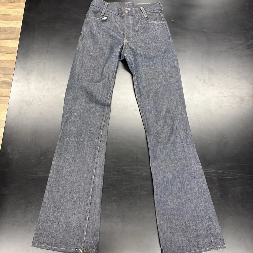 VTG 70s Orange Tab And Stitch Levi’s Wide Leg Blue Jeans Never Worn 28 X‎ 33